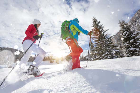 Passeggiata con racchette da neve
